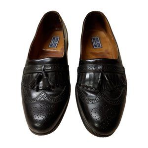 Bostonian Classics Mens 11M First Flex Black Leather Tassel Wing Tip Loafer